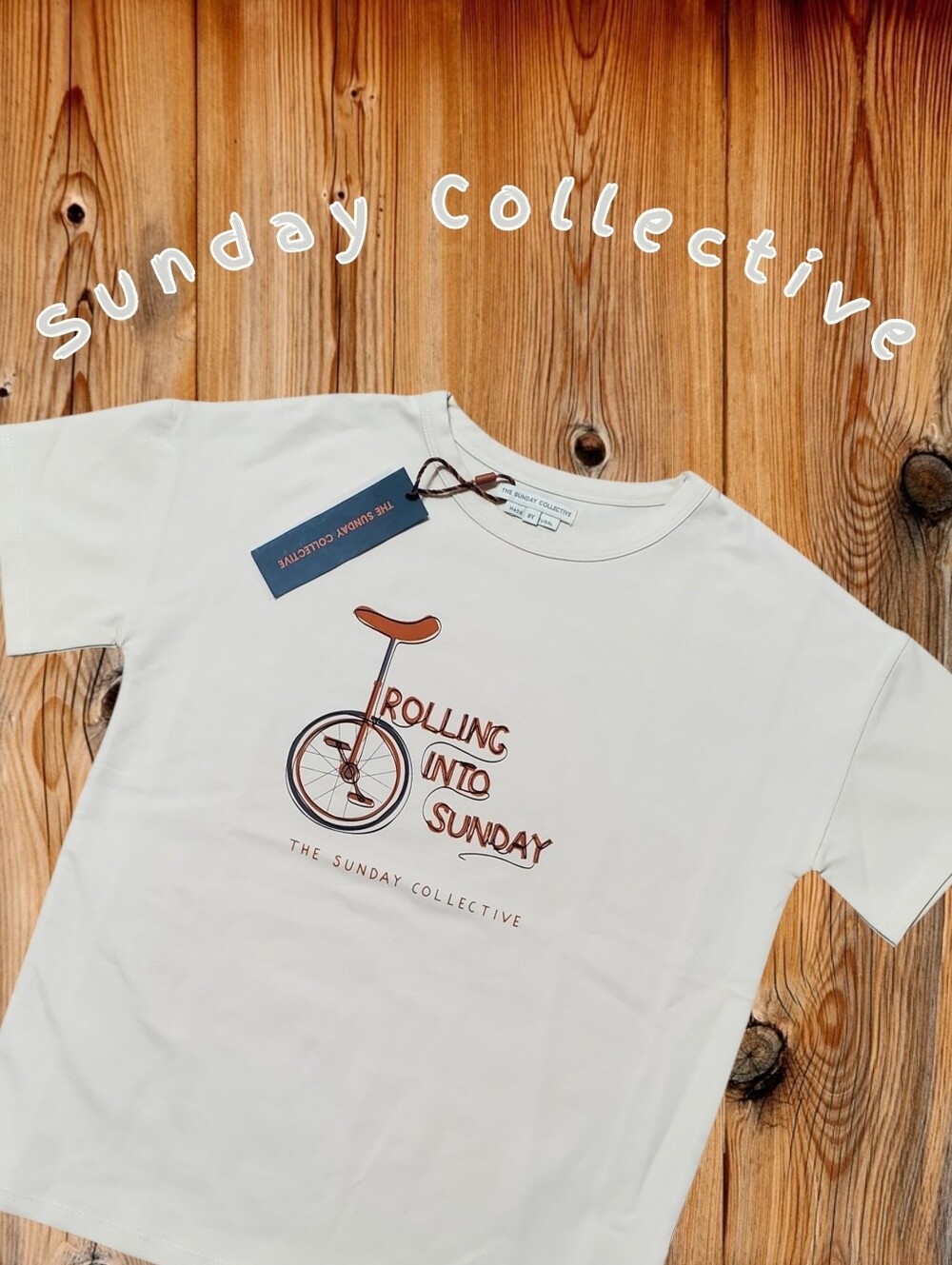 "Rolling Into Sunday" Short Sleeve Tee - Cream
